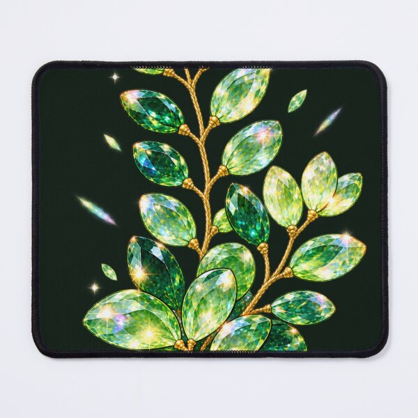 Item preview, Emerald Crystal Botanical Plant – Sparkling Gem Fantasy designed and sold by LoreliNLi.