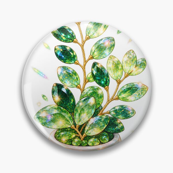 Item preview, Emerald Crystal Botanical Plant – Sparkling Gem Fantasy designed and sold by LoreliNLi.