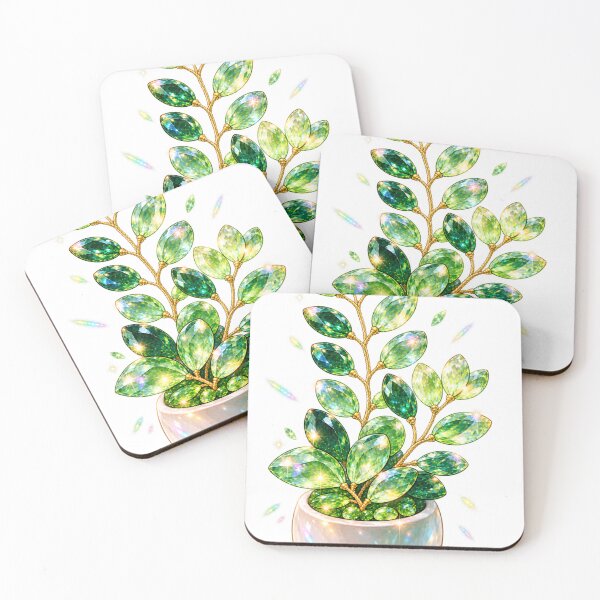 Item preview, Emerald Crystal Botanical Plant – Sparkling Gem Fantasy designed and sold by LoreliNLi.