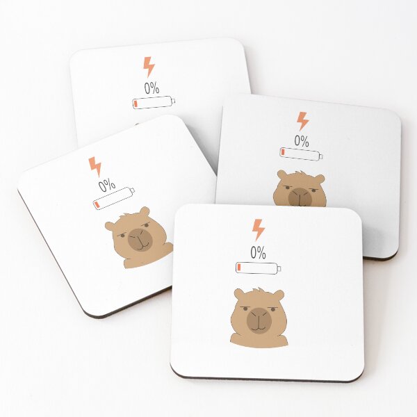 Item preview, Capybara Battery Low vs Fully Charged Coffee designed and sold by TatinkaArtskill.