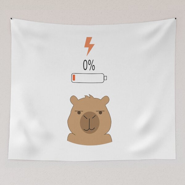 Item preview, Capybara Battery Low vs Fully Charged Coffee designed and sold by TatinkaArtskill.