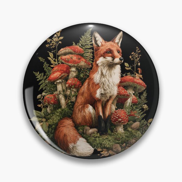 Item preview, Woodland Fox & Mushrooms – Enchanted Forest designed and sold by KAM-KAM-STORE.