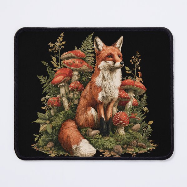 Item preview, Woodland Fox & Mushrooms – Enchanted Forest designed and sold by KAM-KAM-STORE.