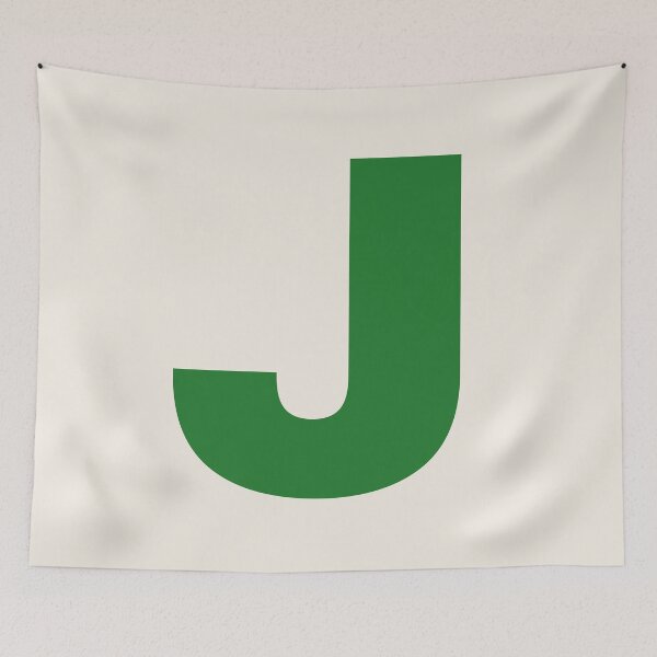 Item preview, Green Letter J for Christmas Joy designed and sold by GemsAnatomy.