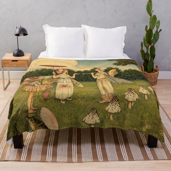 Item preview, Fairy Wall Art Vintage Storybook Flower Frocks Print for Nursery Decor designed and sold by RickE.