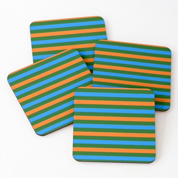 Item preview, Orange And Blue Stripes Design Green  designed and sold by PatternTitan.