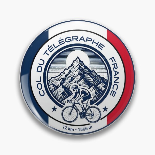 Item preview, Col du Telegraphe  france-cycling-badge, sticker and more COLORS OF FRENCH FLAG designed and sold by designkb.