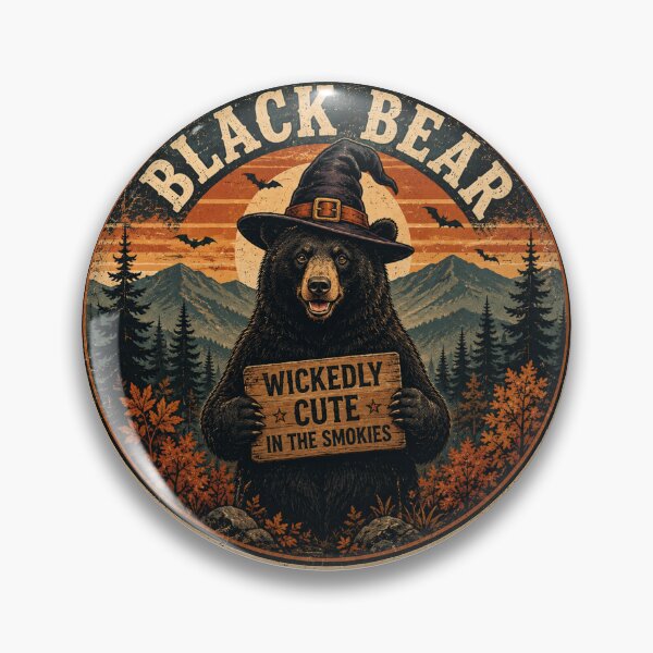 Item preview, Black Bear in a Witch Hat Funny Halloween Smoky Mountains designed and sold by Globalcitytees.