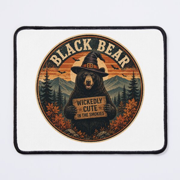 Item preview, Black Bear in a Witch Hat Funny Halloween Smoky Mountains designed and sold by Globalcitytees.