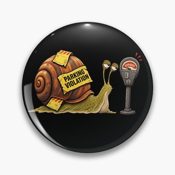 Item preview, Funny Snail Parking Ticket Cartoon – Slow Snail Parking Meter Humor designed and sold by Concrete Coffee Studio.