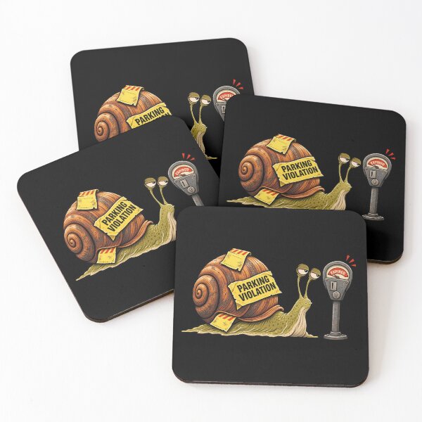 Item preview, Funny Snail Parking Ticket Cartoon – Slow Snail Parking Meter Humor designed and sold by Concrete Coffee Studio.