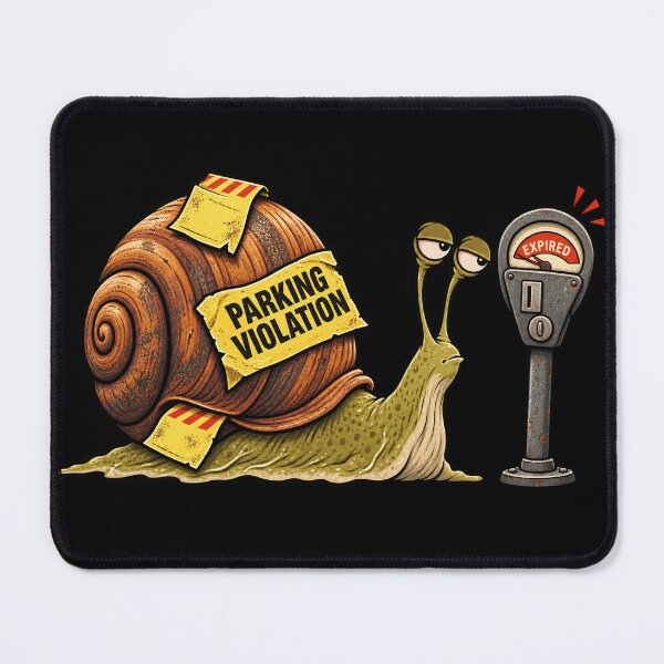 Item preview, Funny Snail Parking Ticket Cartoon – Slow Snail Parking Meter Humor designed and sold by Concrete Coffee Studio.