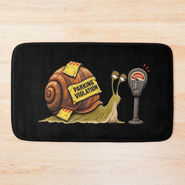 Item preview, Funny Snail Parking Ticket Cartoon – Slow Snail Parking Meter Humor designed and sold by Concrete Coffee Studio.