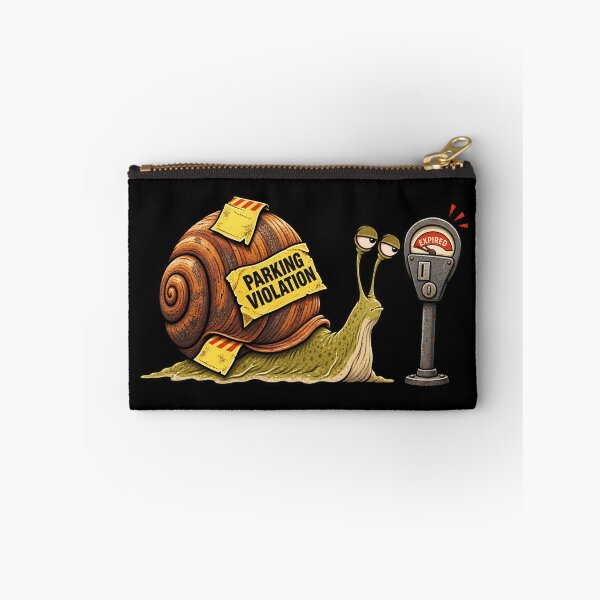 Item preview, Funny Snail Parking Ticket Cartoon – Slow Snail Parking Meter Humor designed and sold by Concrete Coffee Studio.