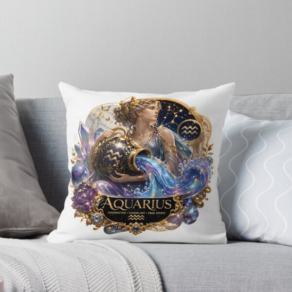 Item preview, Aquarius Golden Water Bearer Goddess designed and sold by Zodiac Celestial Art.