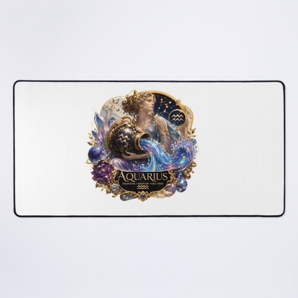Item preview, Aquarius Golden Water Bearer Goddess designed and sold by Zodiac Celestial Art.