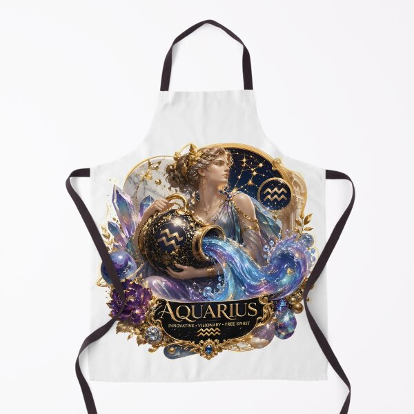 Item preview, Aquarius Golden Water Bearer Goddess designed and sold by Zodiac Celestial Art.