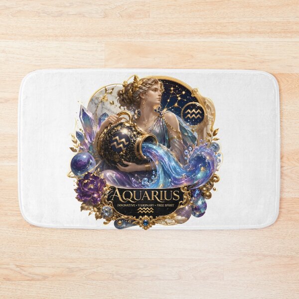 Item preview, Aquarius Golden Water Bearer Goddess designed and sold by Zodiac Celestial Art.