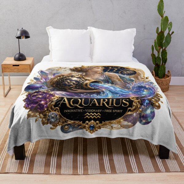 Item preview, Aquarius Golden Water Bearer Goddess designed and sold by Zodiac Celestial Art.