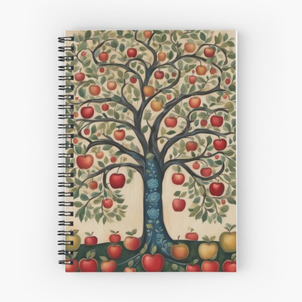 Item preview, Apple Tree Folk Art Vintage Orchard Illustration designed and sold by pinkal.
