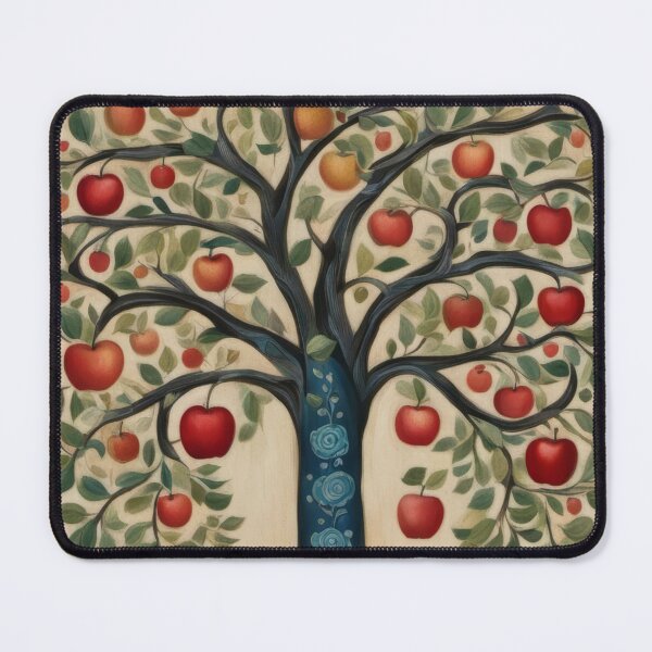 Item preview, Apple Tree Folk Art Vintage Orchard Illustration designed and sold by pinkal.
