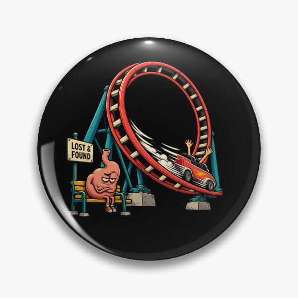 Item preview, Funny Roller Coaster Lost My Stomach Cartoon Coaster Enthusiast designed and sold by Concrete Coffee Studio.