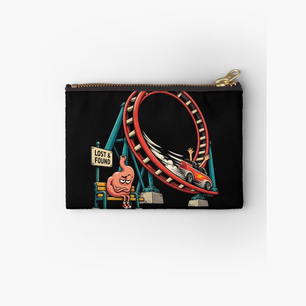 Item preview, Funny Roller Coaster Lost My Stomach Cartoon Coaster Enthusiast designed and sold by Concrete Coffee Studio.