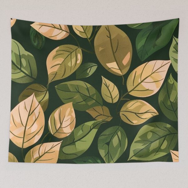 Item preview, Autumn Leaves Warm Peach Green Botanical Seamless Pattern designed and sold by LYAN-STORE.