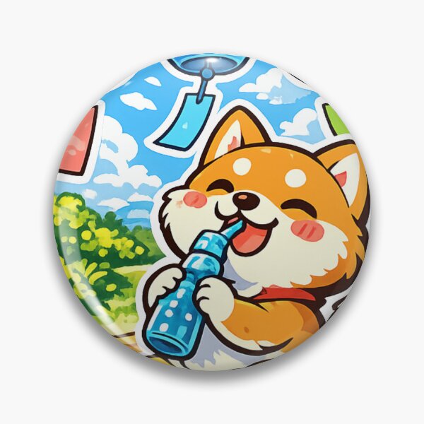 Item preview, Kawaii Shiba Inu Drinking Ramune – Japanese Summer Engawa designed and sold by kawaii animal store (in Japan).