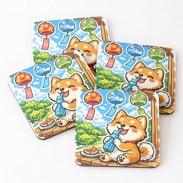 Item preview, Kawaii Shiba Inu Drinking Ramune – Japanese Summer Engawa designed and sold by kawaii animal store (in Japan).