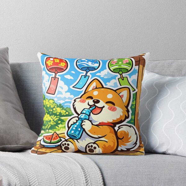 Item preview, Kawaii Shiba Inu Drinking Ramune – Japanese Summer Engawa designed and sold by kawaii animal store (in Japan).