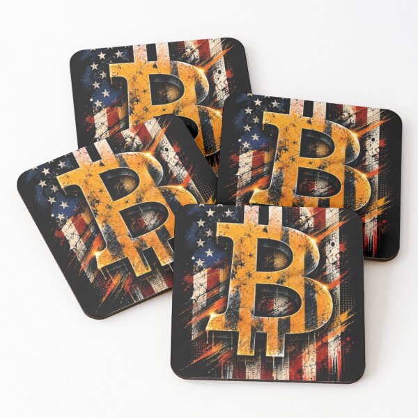 Item preview, Arte criptográfico de Bitcoin con bandera estadounidense desgastada designed and sold by DKSH1234.