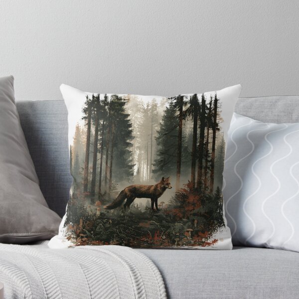 Item preview, Mystic Fox in the Black Forest – Dark Woodland designed and sold by KAM-KAM-STORE.