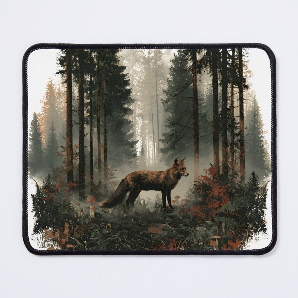 Item preview, Mystic Fox in the Black Forest – Dark Woodland designed and sold by KAM-KAM-STORE.