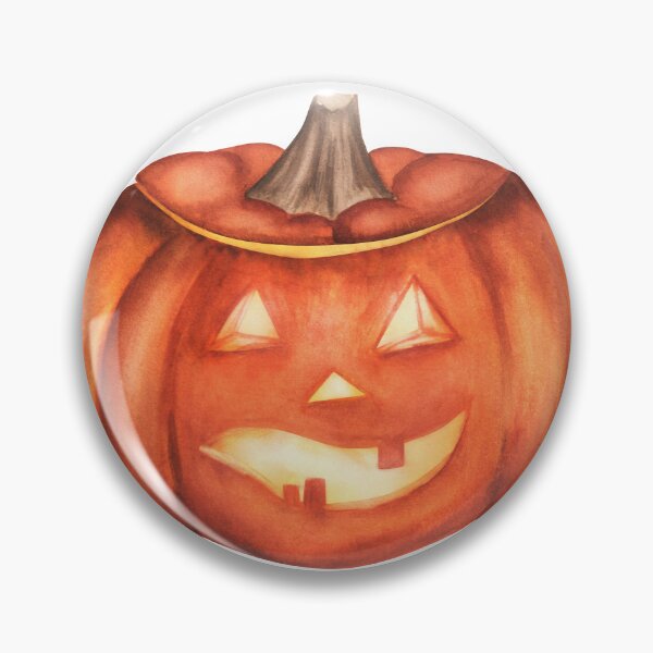 Item preview, Glowing Watercolor Jack-o'-Lantern Pumpkin Halloween Art designed and sold by ElenaValeto.
