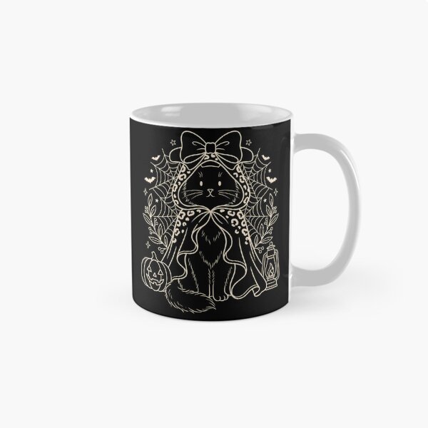 Item preview, Kawaii Halloween Cat Line Art Cute Spooky Cat in Cloak Coloring Page designed and sold by ArcaneArtistry.