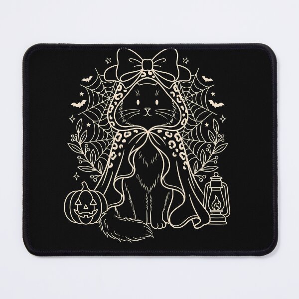 Item preview, Kawaii Halloween Cat Line Art Cute Spooky Cat in Cloak Coloring Page designed and sold by ArcaneArtistry.