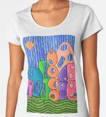 Mid Century City Skyline Women's Premium T-Shirt