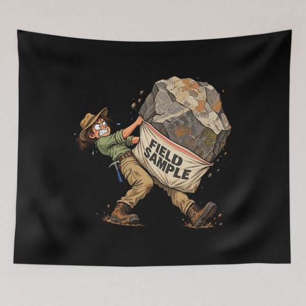 Item preview, Funny Geologist Field Sample Cartoon – Geology Fieldwork Humor designed and sold by Concrete Coffee Studio.