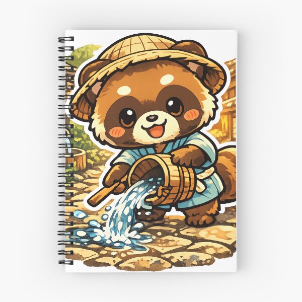 Item preview, Kawaii Tanuki Watering a Japanese Stone Path – Nostalgic Summer Japan designed and sold by kawaii animal store (in Japan).