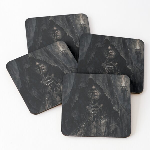Item preview, The Silent Warden — Dark Gothic Hooded Man Watercolor designed and sold by GrabaHuk.