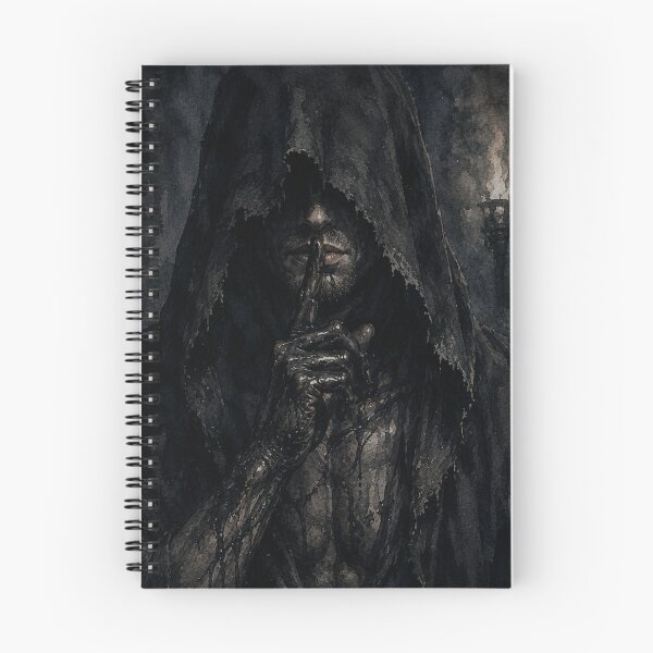 Item preview, The Silent Warden — Dark Gothic Hooded Man Watercolor designed and sold by GrabaHuk.