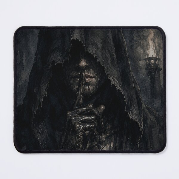 Item preview, The Silent Warden — Dark Gothic Hooded Man Watercolor designed and sold by GrabaHuk.