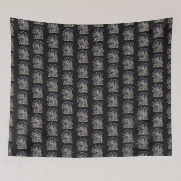 Item preview, Sleepy Persian Cat on Ornamental Tombstone Halloween designed and sold by MewSpooky.