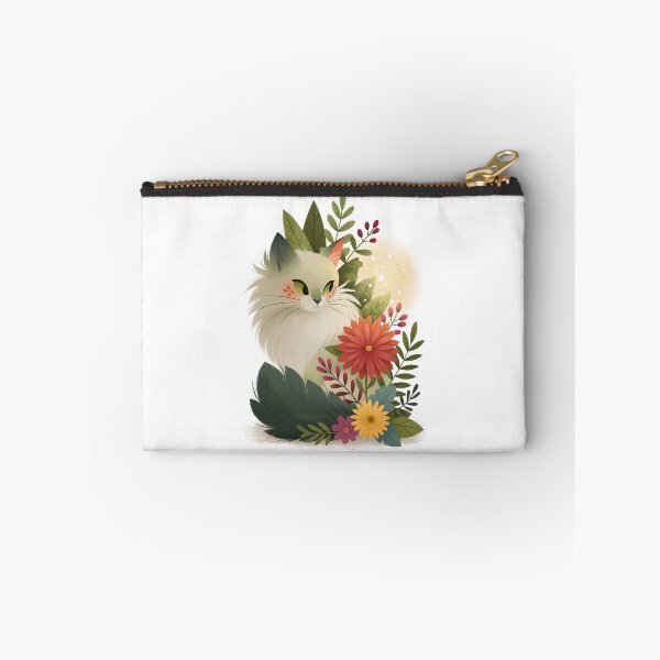 Item preview, Cute cat with colorful flowers | Botanical design | Poster designed and sold by Schmidsi.