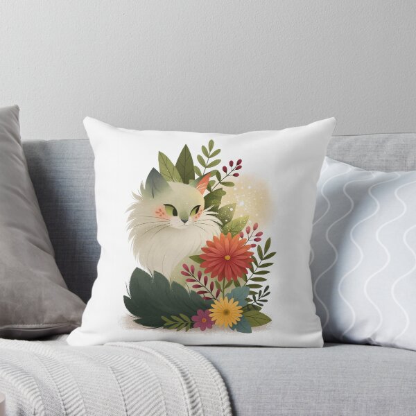 Item preview, Cute cat with colorful flowers | Botanical design | Poster designed and sold by Schmidsi.