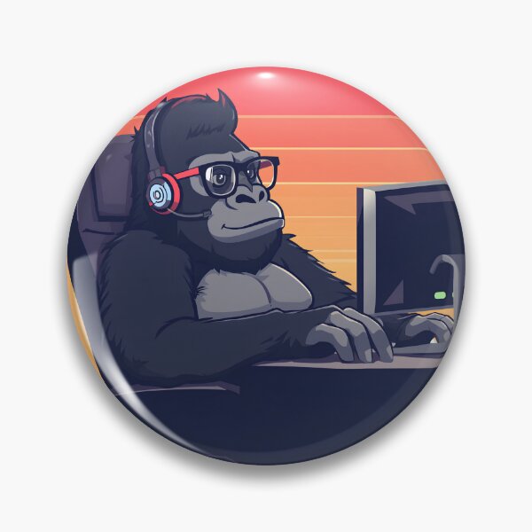 Item preview, Retro IT Nerd Gorilla PC Workplace designed and sold by MarrysLifestyle.