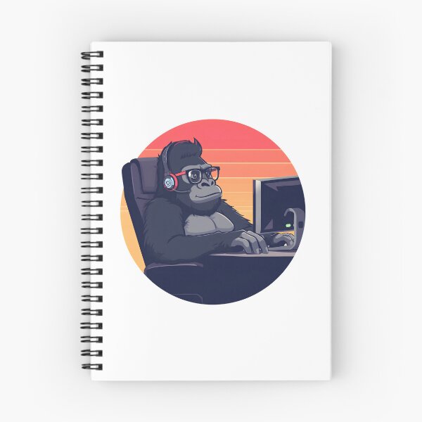 Item preview, Retro IT Nerd Gorilla PC Workplace designed and sold by MarrysLifestyle.
