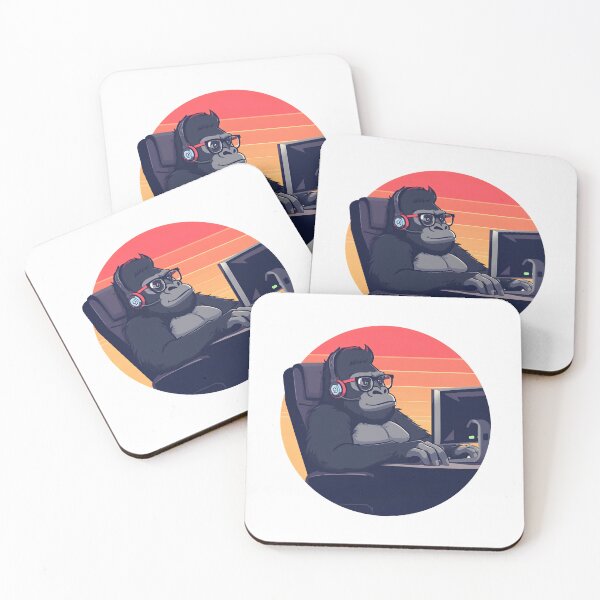 Item preview, Retro IT Nerd Gorilla PC Workplace designed and sold by MarrysLifestyle.