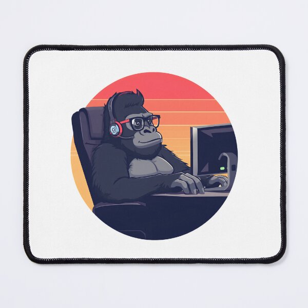 Item preview, Retro IT Nerd Gorilla PC Workplace designed and sold by MarrysLifestyle.